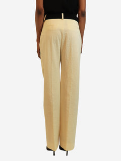 Cream belted seersucker trousers - size UK 8 Trousers Victoria Victoria Beckham 