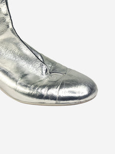 Chanel Silver boots with back zip - size EU 41.5