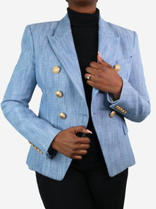 Balmain Blue double-breasted blazer - size FR 42