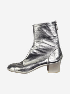 Chanel Silver boots with back zip - size EU 41.5