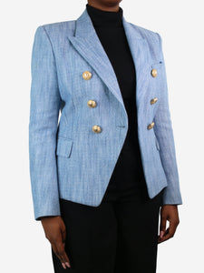 Balmain Blue double-breasted blazer - size FR 42