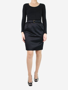 Gucci Black skirt with belt - size UK 8