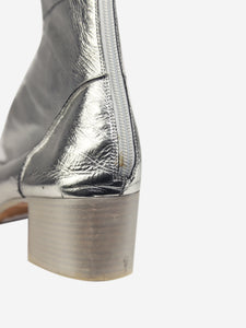 Chanel Silver boots with back zip - size EU 41.5