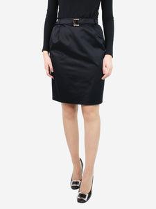 Gucci Black skirt with belt - size UK 8
