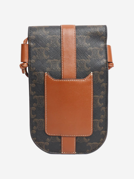 Brown Triomphe phone pouch alternate image