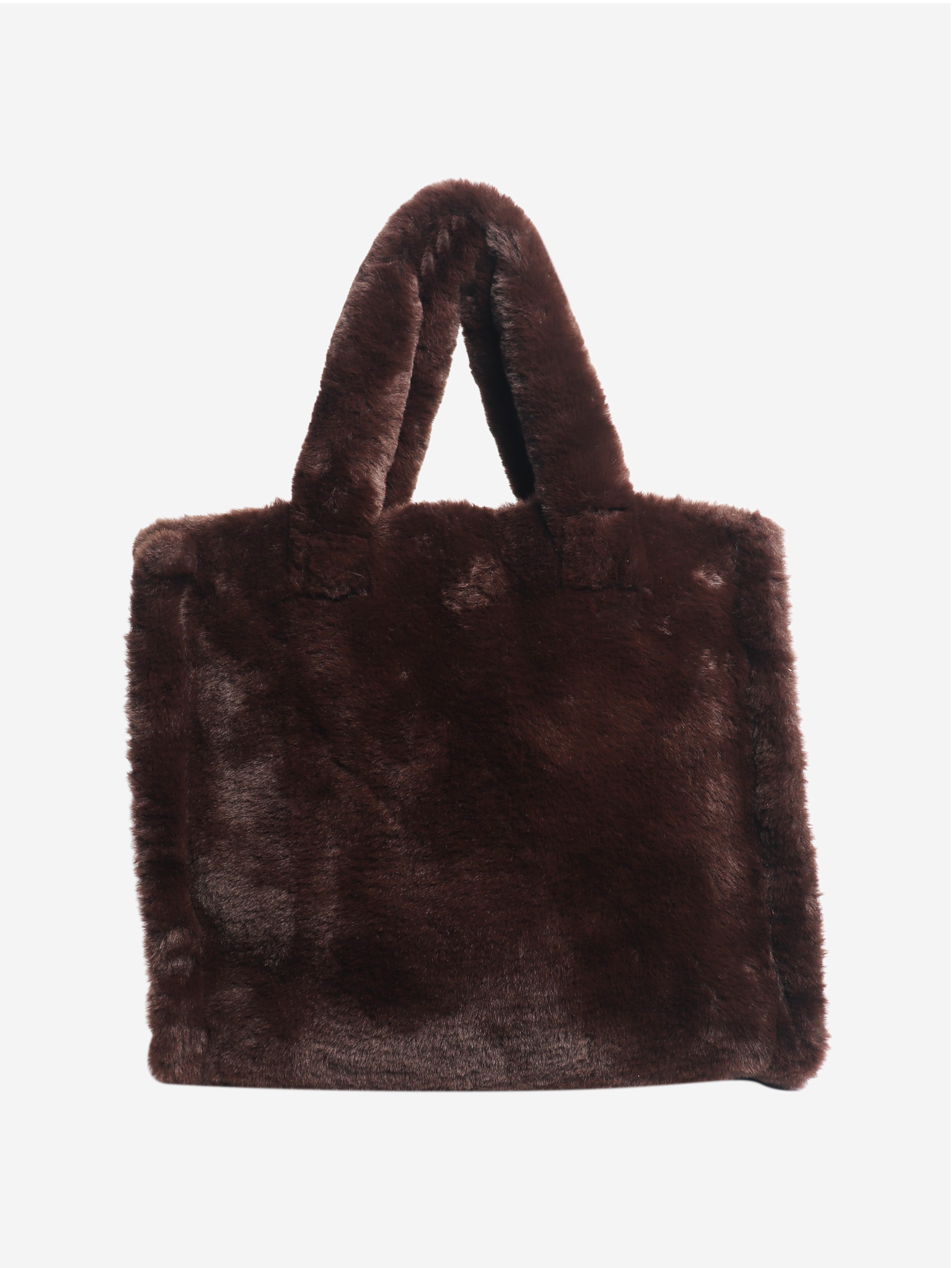 Brown faux fur bag