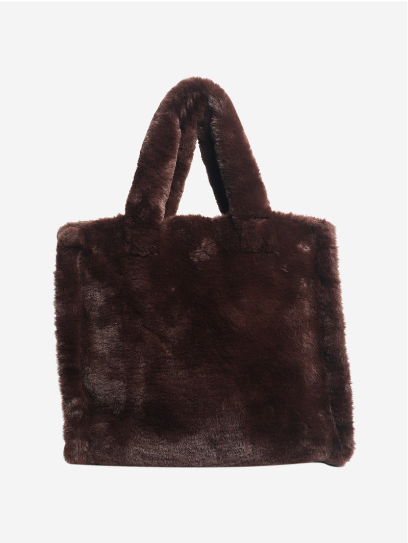 Brown faux fur bag
