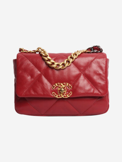 Red 2022 19 lambskin quilted shoulder bag Shoulder bags Chanel 
