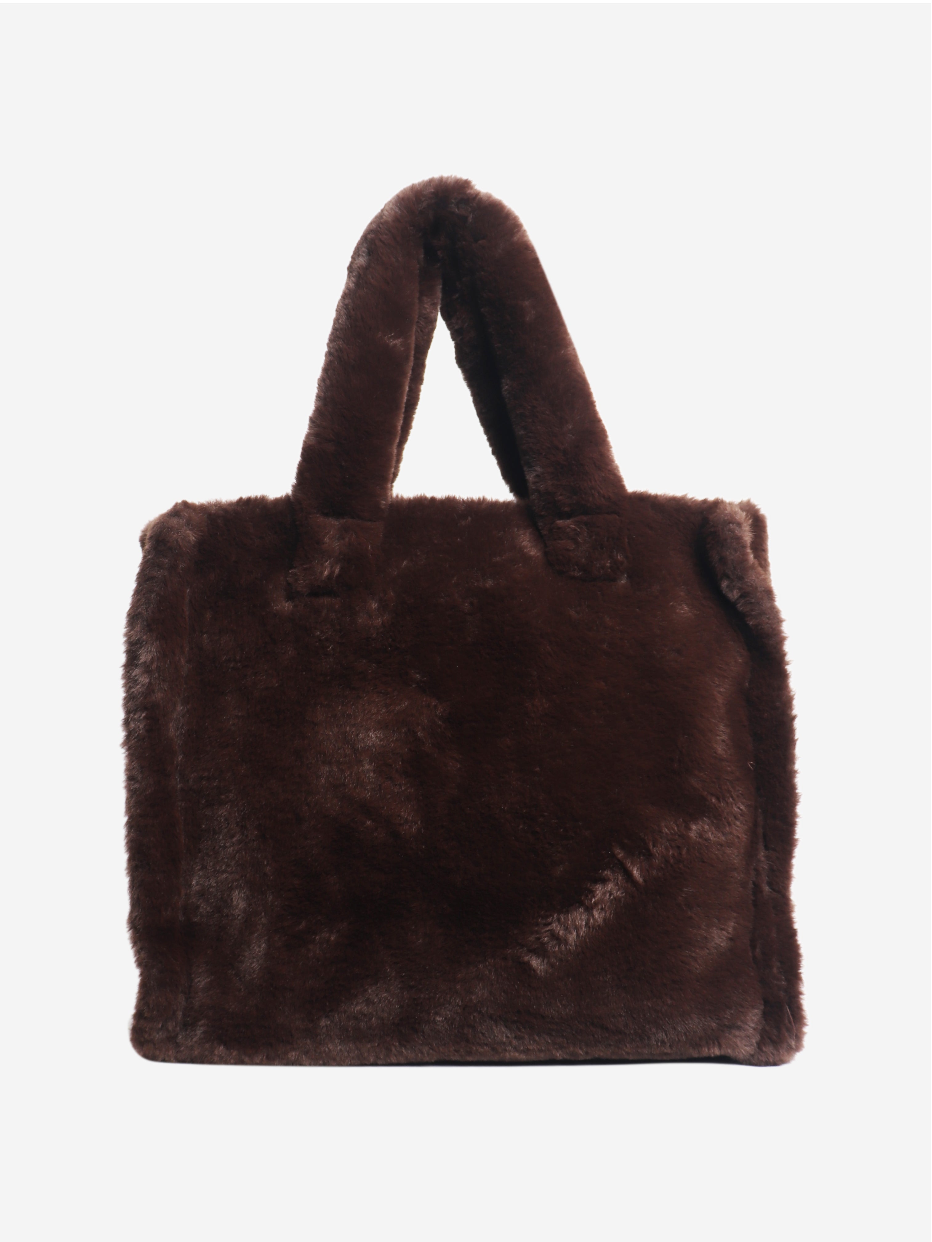 Brown faux fur bag