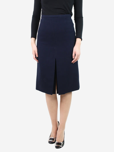 Navy blue wool slit skirt - size UK 10 Skirts Celine 