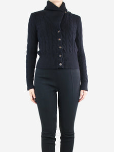 Ralph Lauren Black cable-knit wool-blend cardigan - size M