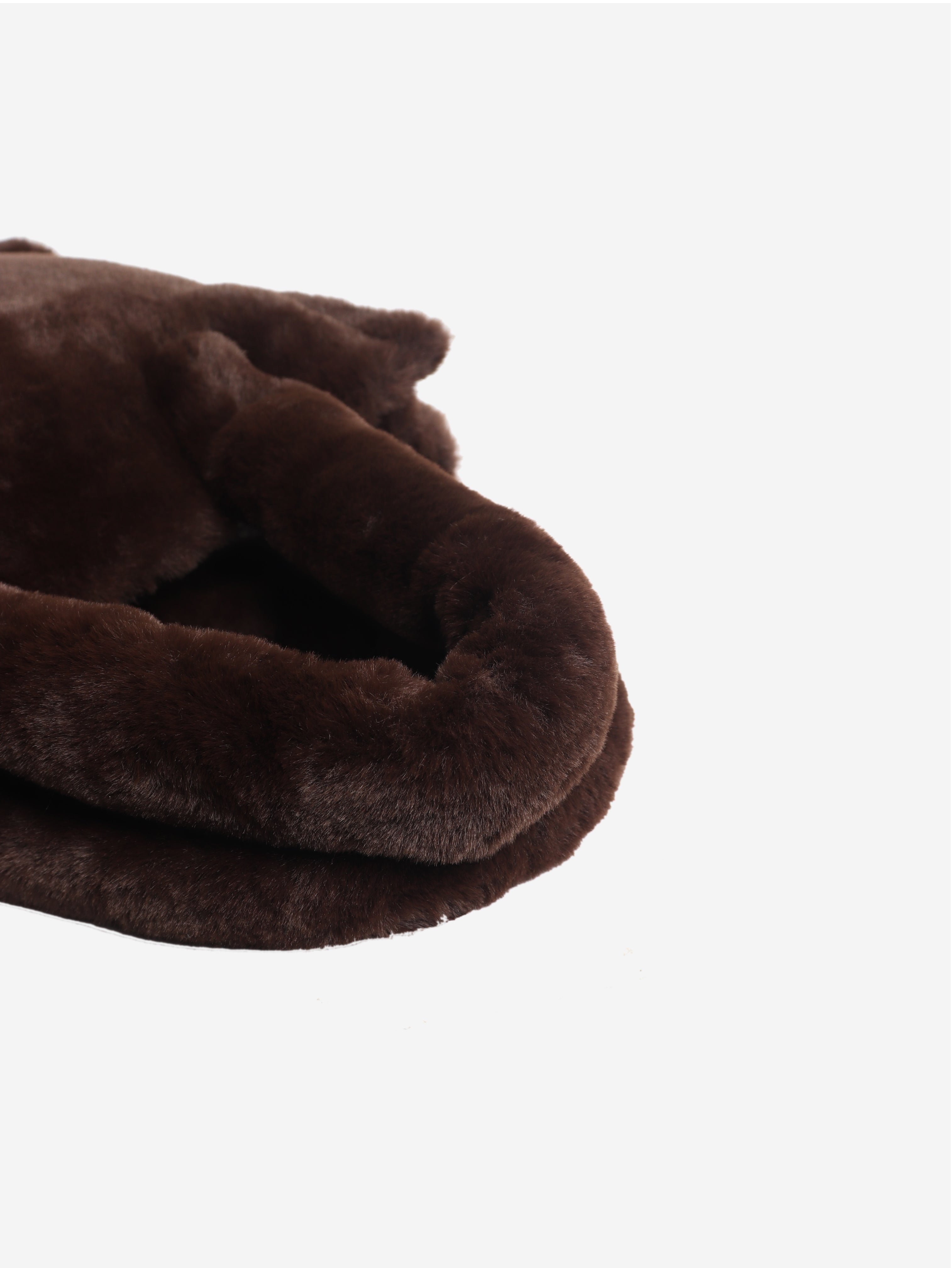 Brown faux fur bag