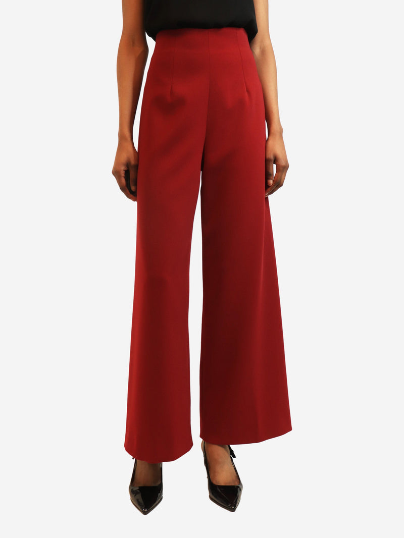 Red wide-leg trousers - size UK 8 Trousers Sergio Hudson 