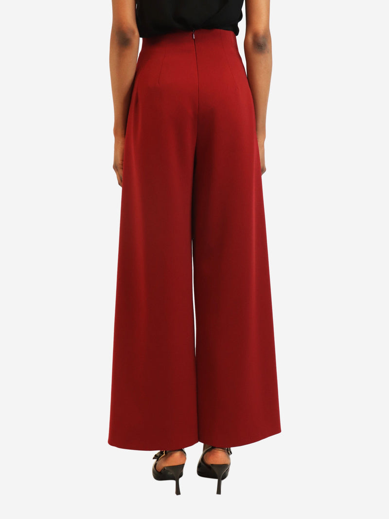 Red wide-leg trousers - size UK 8 Trousers Sergio Hudson 