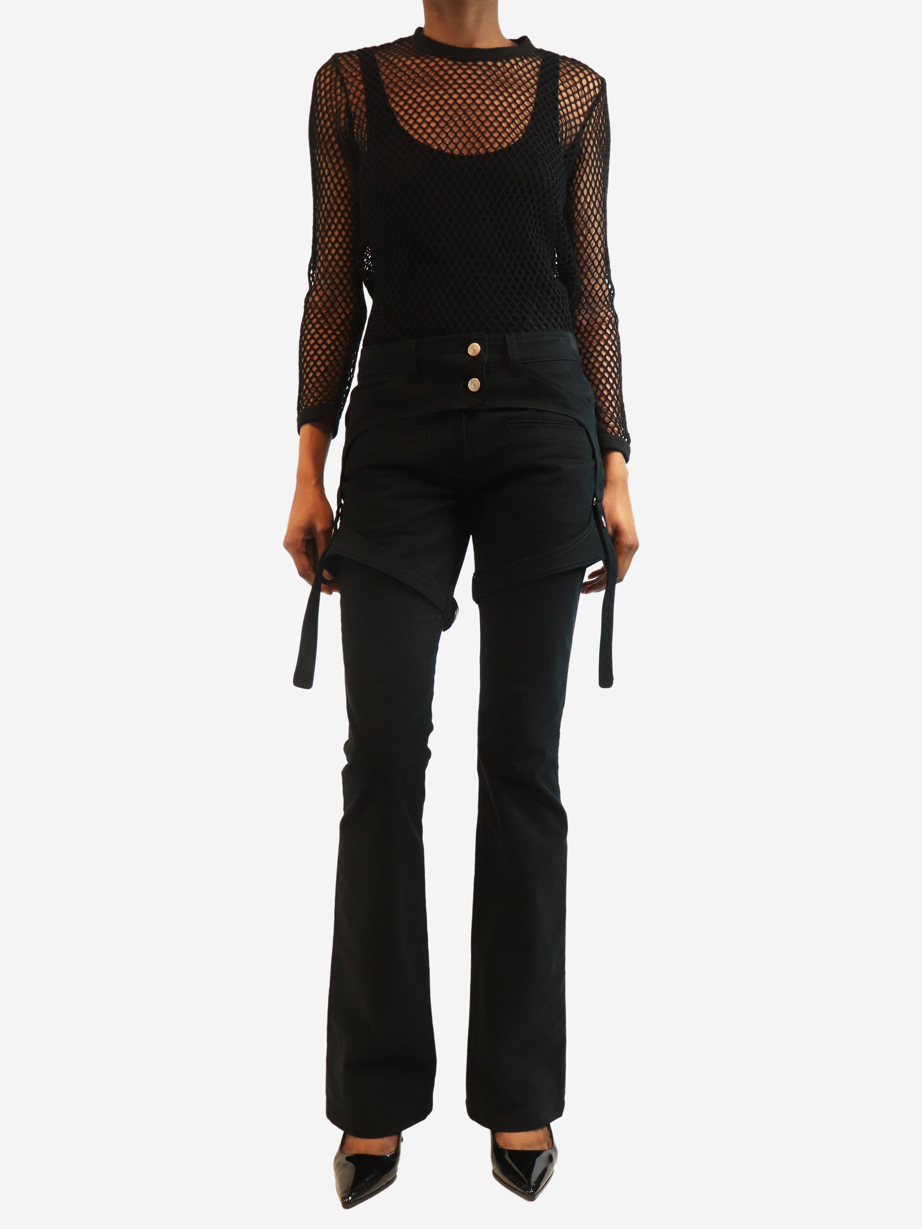 Black utility trousers - size UK 8 Trousers Courreges 