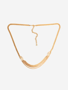 Chanel Gold chain diamante necklace