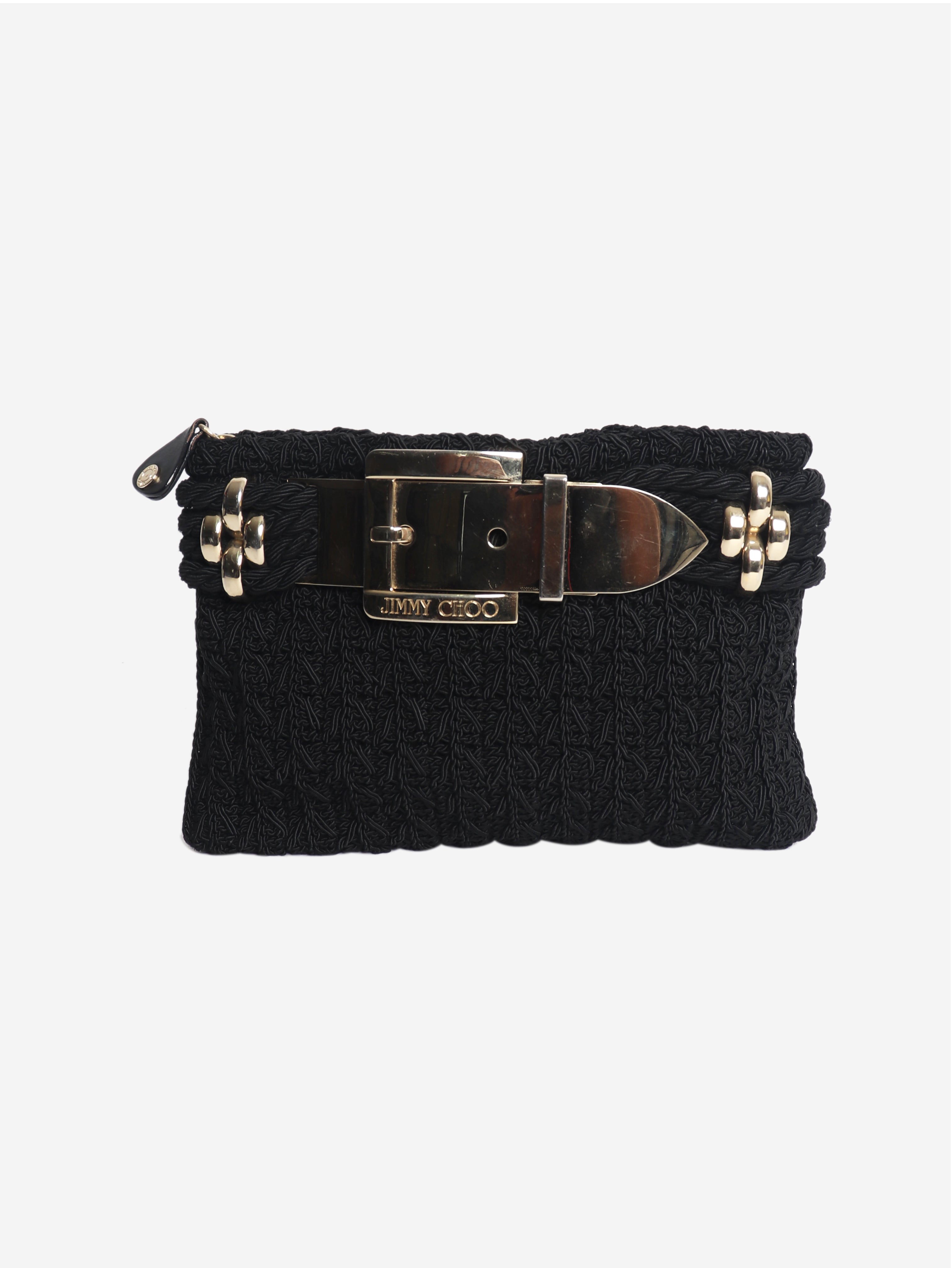 Black buckle clutch