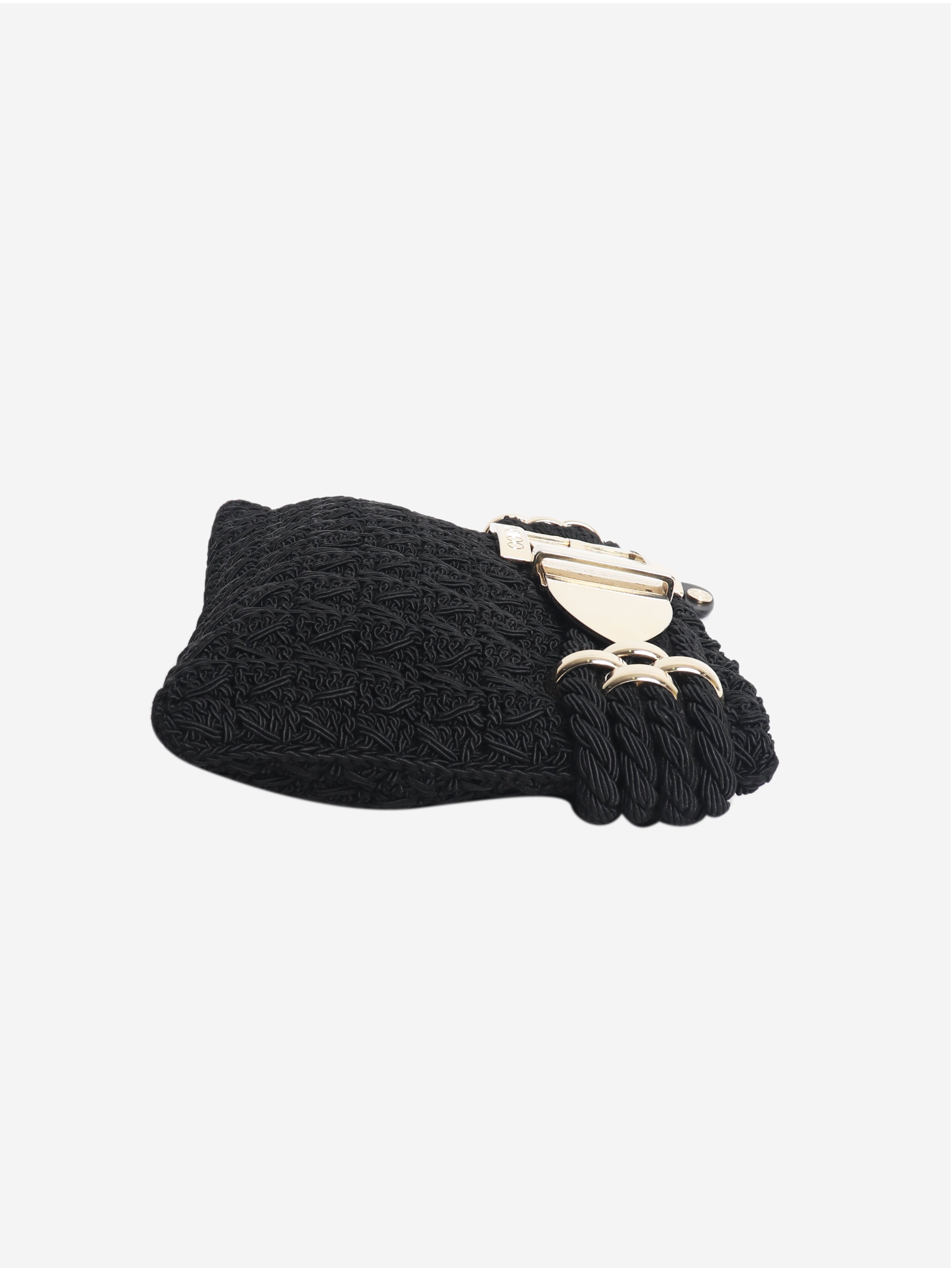 Black buckle clutch