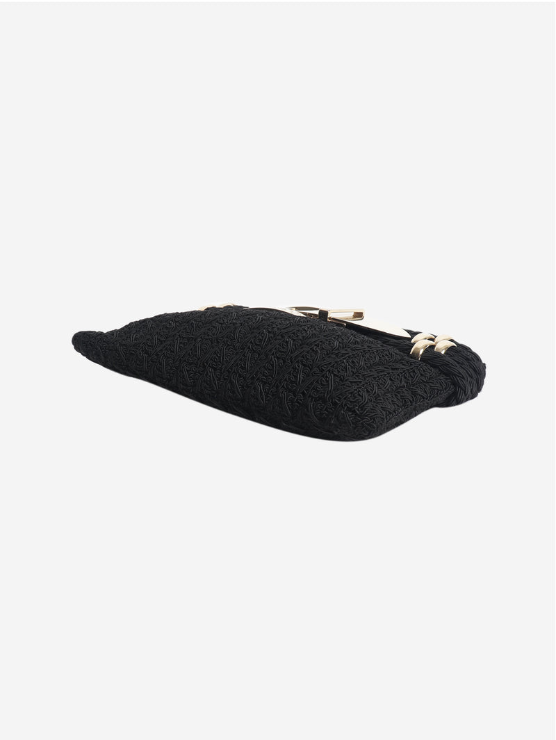 Black buckle clutch