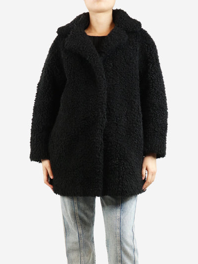 Black faux-fur coat - size UK 10 Coats & Jackets Sandro 