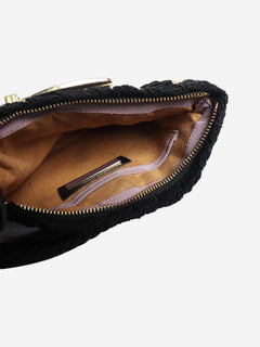 Black buckle clutch