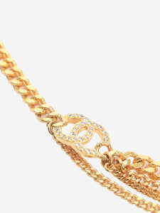 Chanel Gold chain diamante necklace