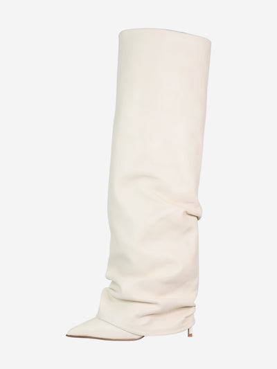 Cream leather knee-high boots - size EU 38 Boots Le Silla 