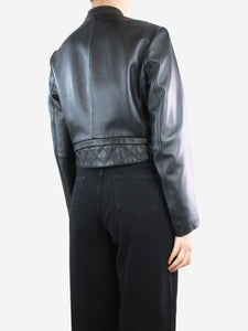 Sandro Black leather jacket - size UK 12