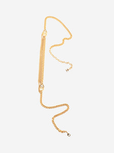 Chanel Gold chain diamante necklace