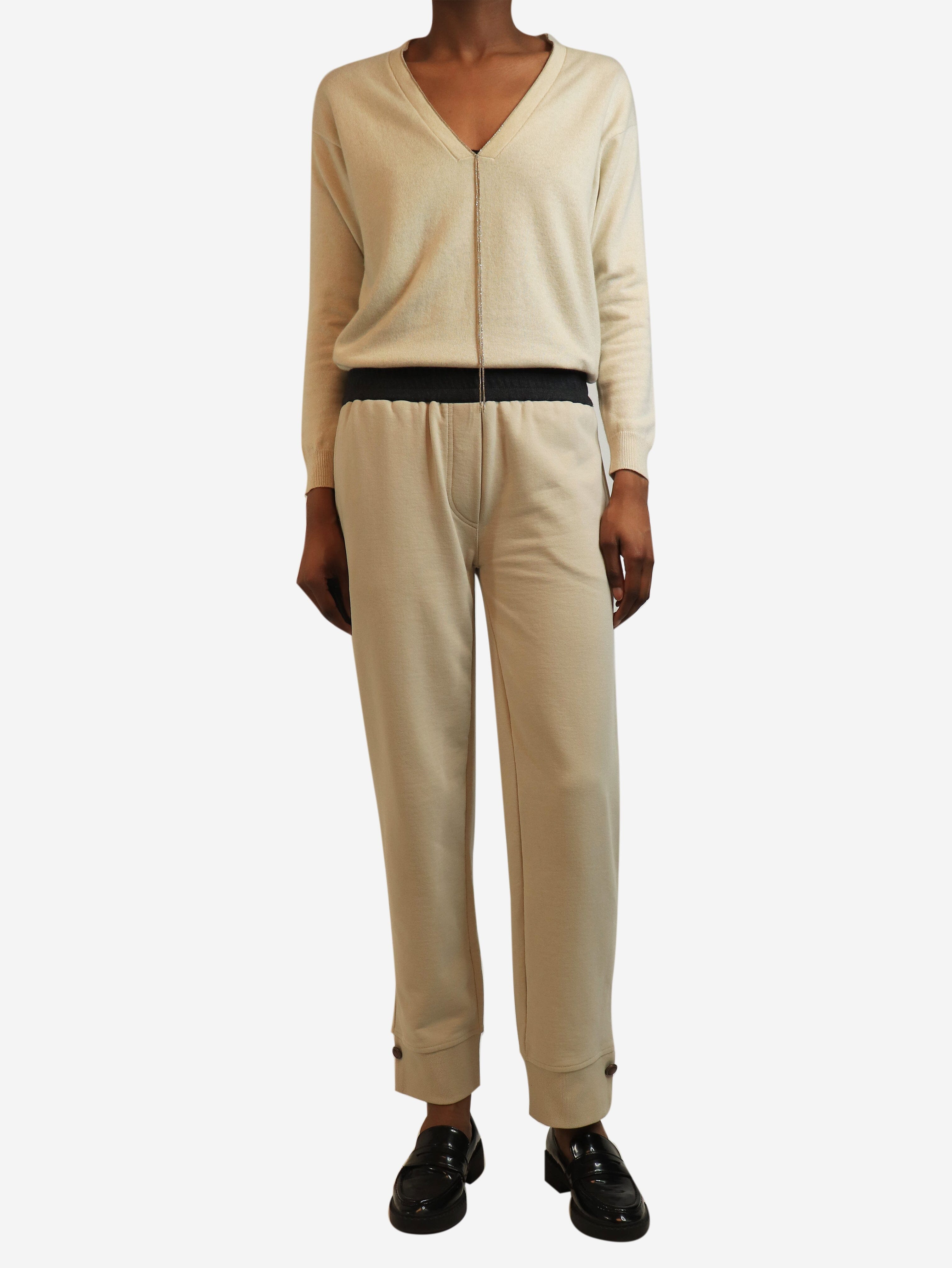Neutral cuffed joggers - size S Trousers Brunello Cucinelli 