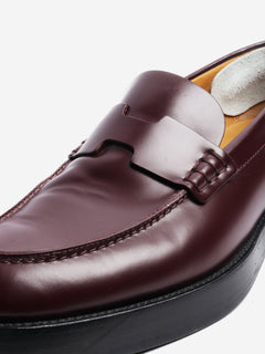 Burgundy leather loafers - size EU 38.5 Flat Shoes Hermes 