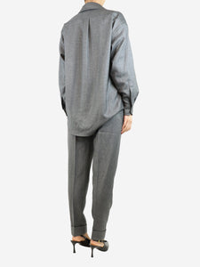 Emilia Wickstead Grey wool shirt and trouser set - size UK 8