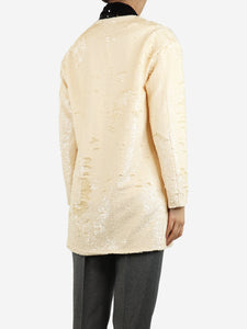 Stefania Vaidani Cream sequin jacket - size S