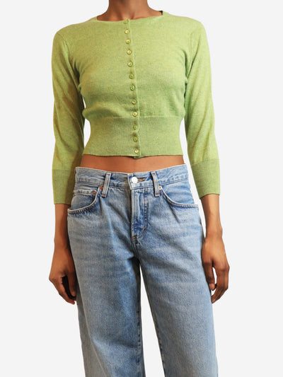 Green cashmere cardigan - size UK 10 Knitwear Brora 