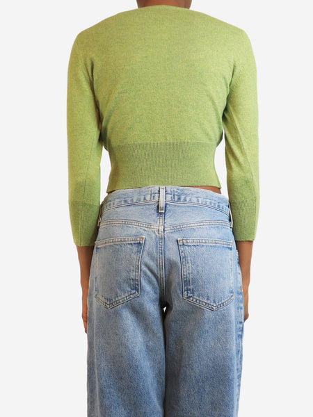 Green cashmere cardigan - size UK 10 alternate image