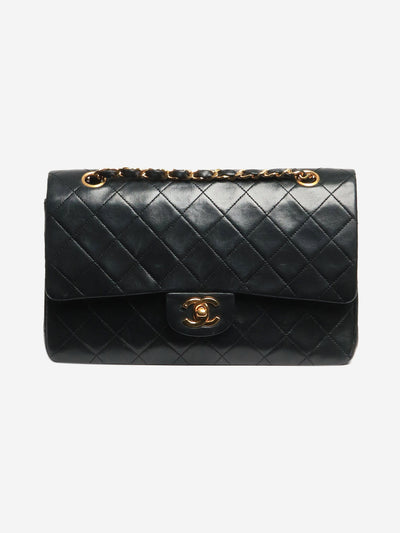 Black vintage 1986 medium lambskin Classic Double Flap bag Shoulder bags Chanel 