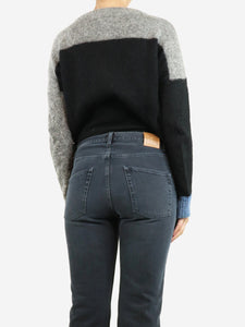 Acne Studios Black mohair-blend colour-block jumper - size XXS