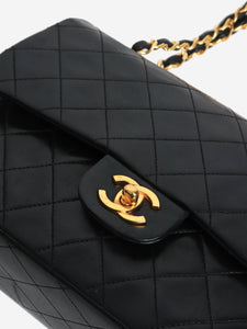 Chanel Black vintage 1986 medium lambskin Classic Double Flap bag
