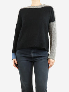 Acne Studios Black mohair-blend colour-block jumper - size XXS