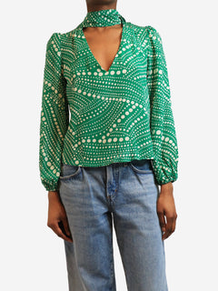 Green polka-dot silk blouse - size S Tops Rixo 