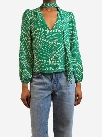 Green polka-dot silk blouse - size S Tops Rixo 