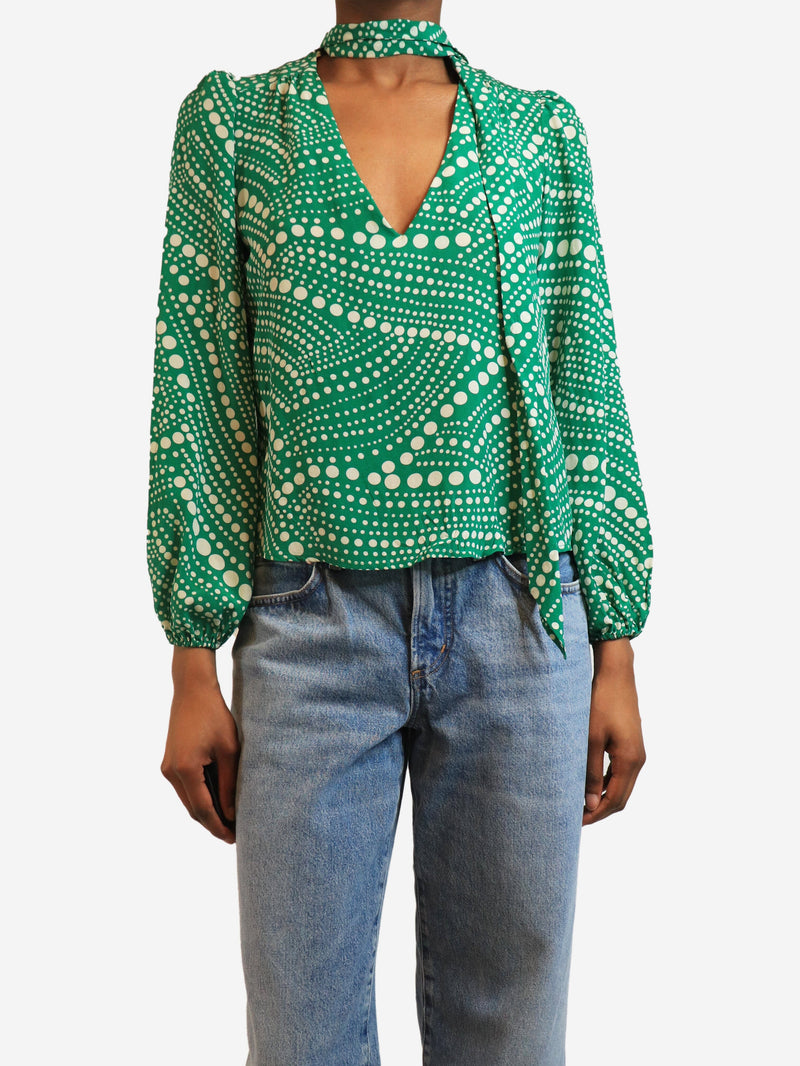 Green polka-dot silk blouse - size S Tops Rixo 