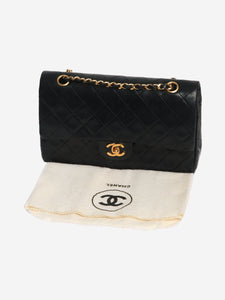 Chanel Black vintage 1986 medium lambskin Classic Double Flap bag