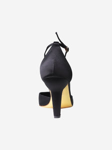 Chanel Black pearl detail satin heels - size EU 38.5
