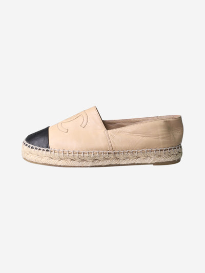 Beige CC espadrilles with contrasted stitching - size EU 37 Flat Shoes Chanel 