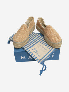 Manebi Neutral raffia platform espadrilles - size EU 38