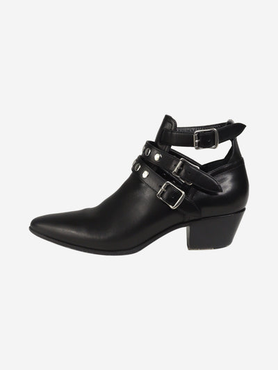 Black studded buckled ankle boots - size EU 38.5 Boots Saint Laurent 