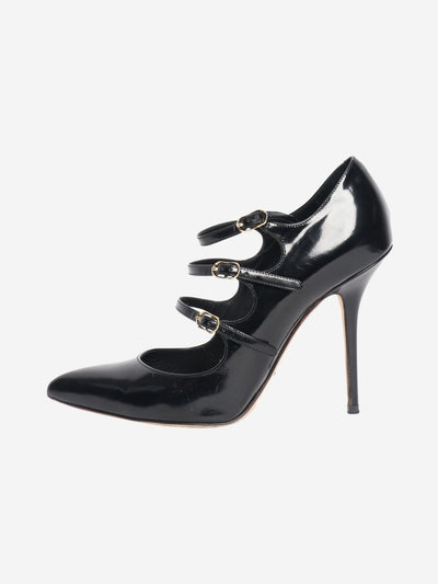 Black leather strappy front heels - size EU 40 (UK 7) Heels Dolce & Gabbana 