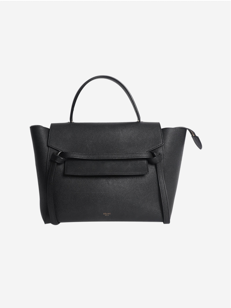 Black grained calfskin belt bag Cross-body Bags Celine 