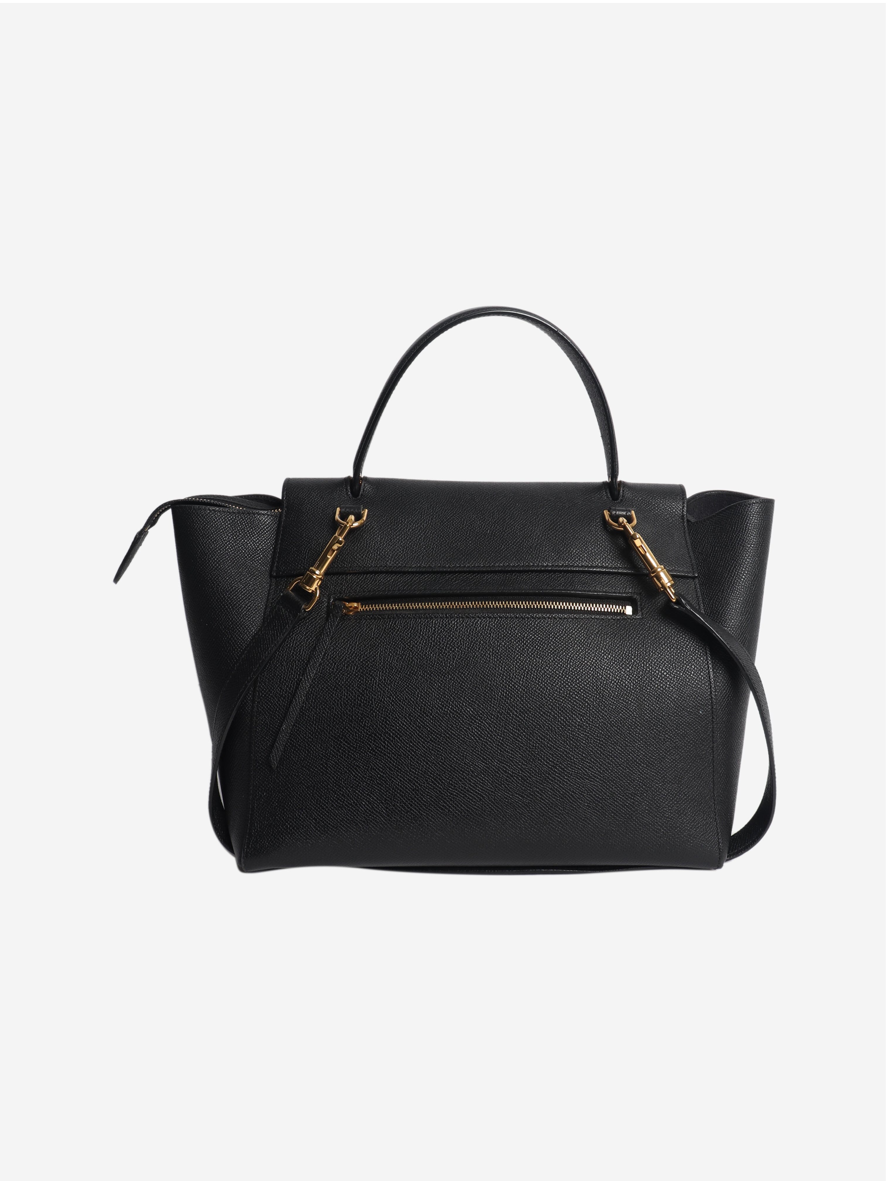 Black grained calfskin belt bag Cross-body Bags Celine 